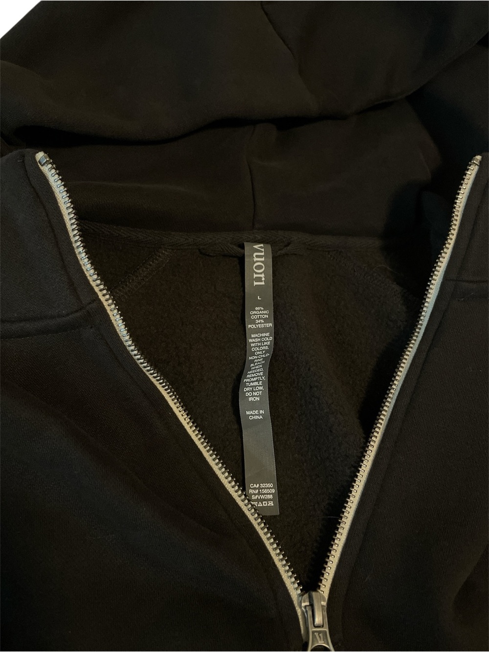 Vuori Restore Half Zip Hoodie Sweatshirt Washed Black Women’s Size Large - Picture 6 of 6
